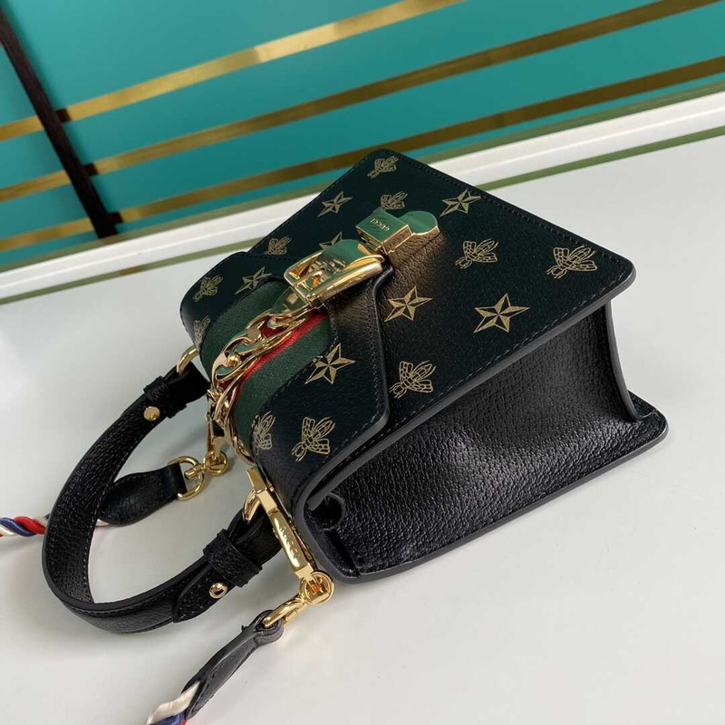 G*u*i sylvie bee star small shoulder bag black