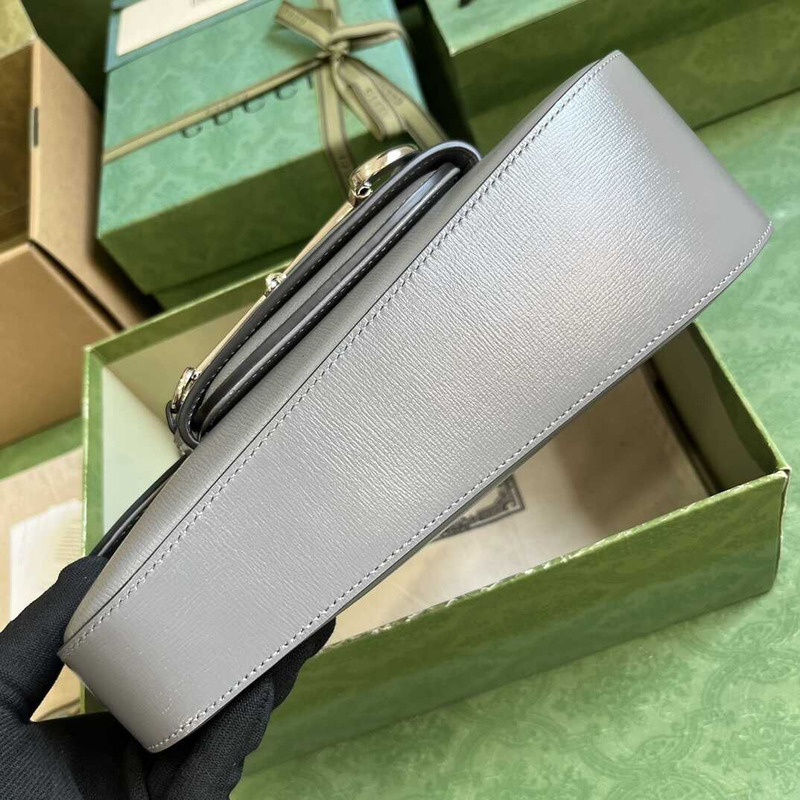 G*u*i horsebit 1955 small shoulder bag grey