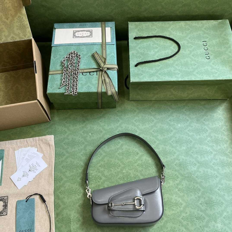G*u*i horsebit 1955 mini shoulder bag grey