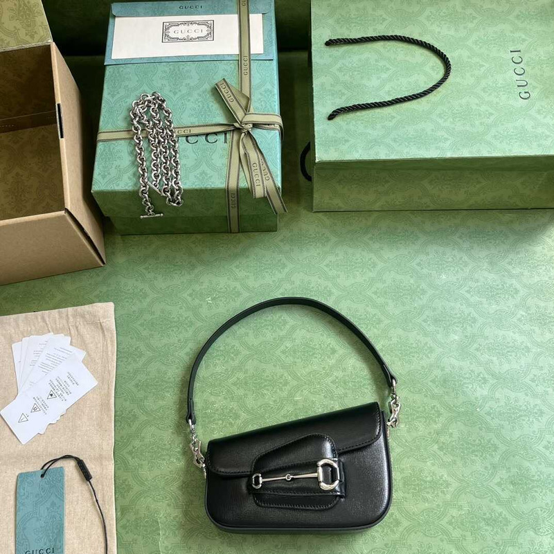 G*u*i horsebit 1955 mini shoulder bag black