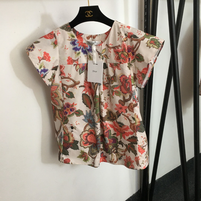 ch**an D*or flower patterns blouse