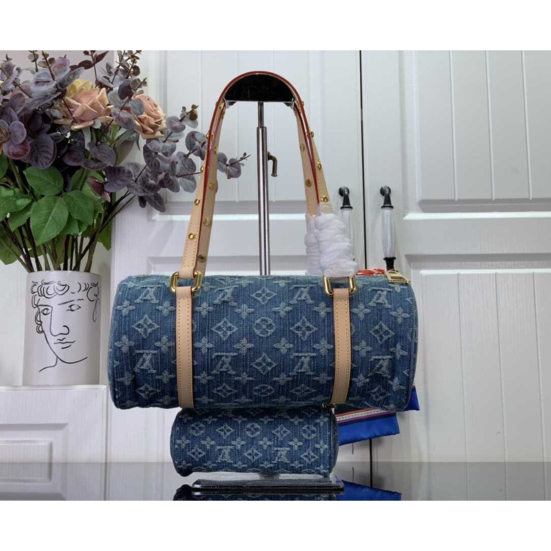 l**is V*t*n papillon handbag monogram denim blue
