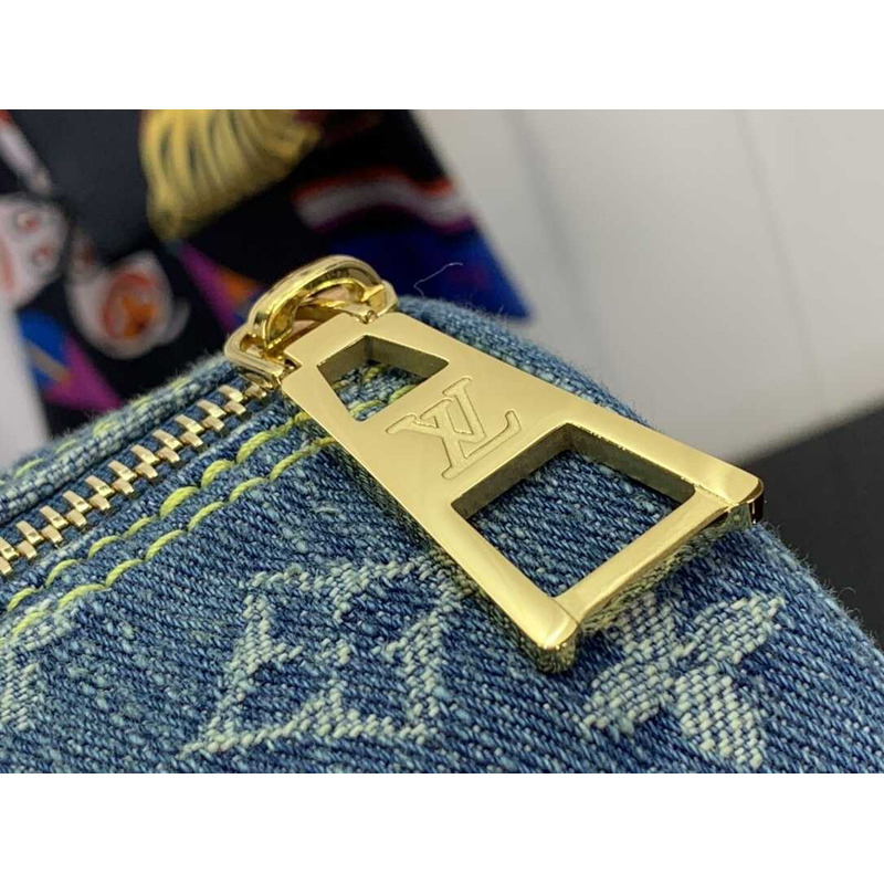 l**is V*t*n papillon handbag monogram denim blue