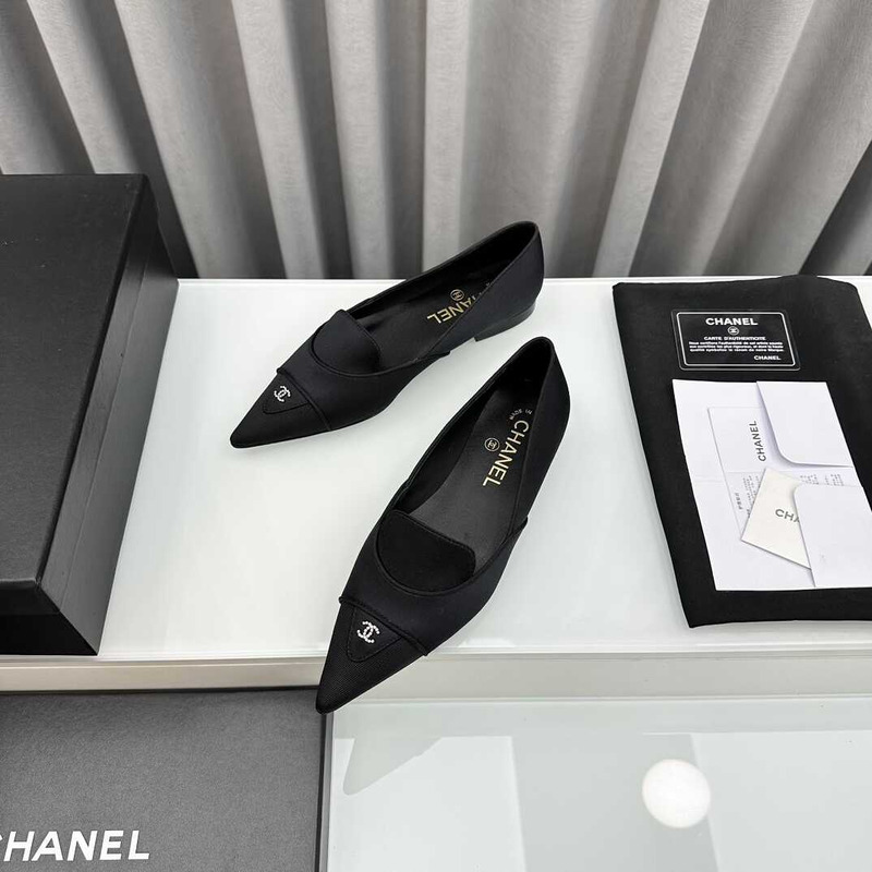 Ch*el loafers sheepskin black