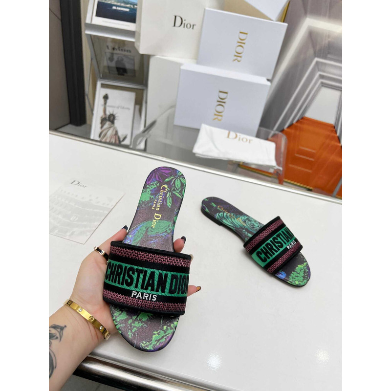 D*or dway slide multicolor embroidered cotton green