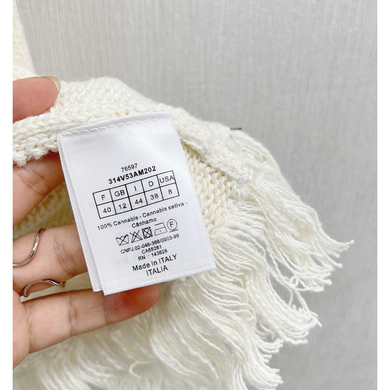 D*or embroidered jacket white wool, cotton and alpaca technical knit with pastel midnight blue butterfly around the world motif