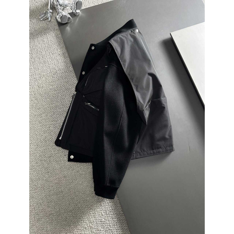 Pra*a zipped blouson jacket black