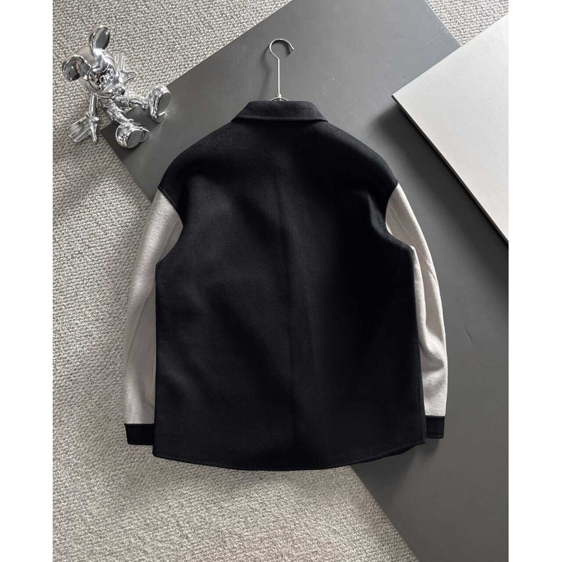 l**is V*t*n button-up jacket black and white