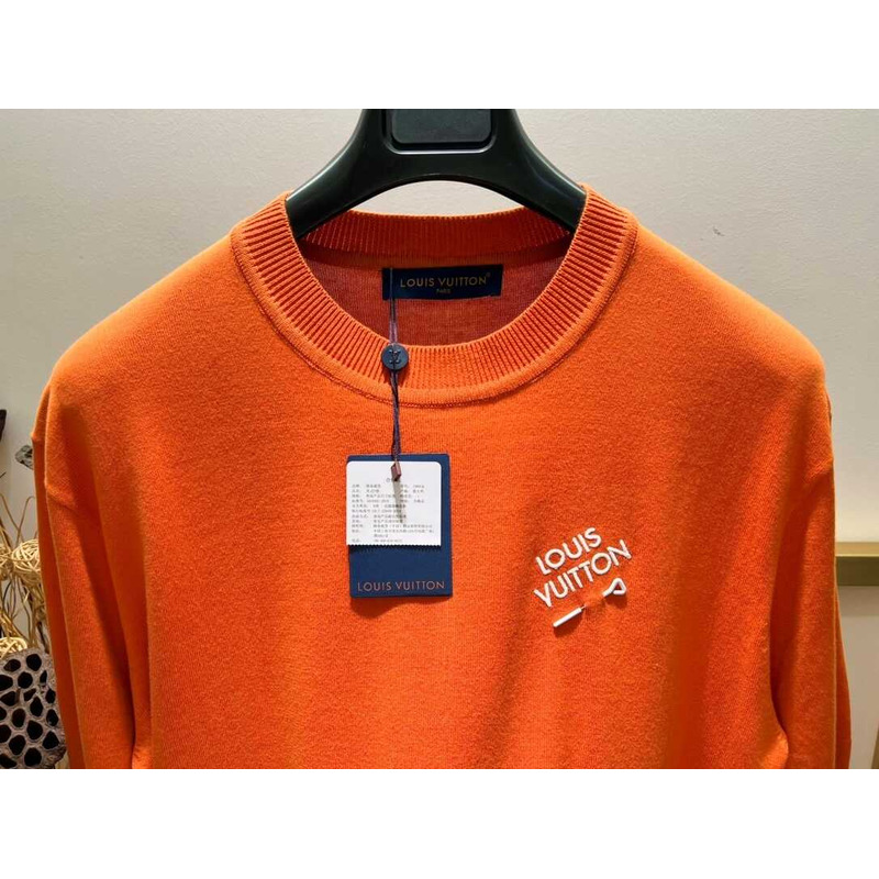 l**is V*t*n t-shirt with lv patch orange