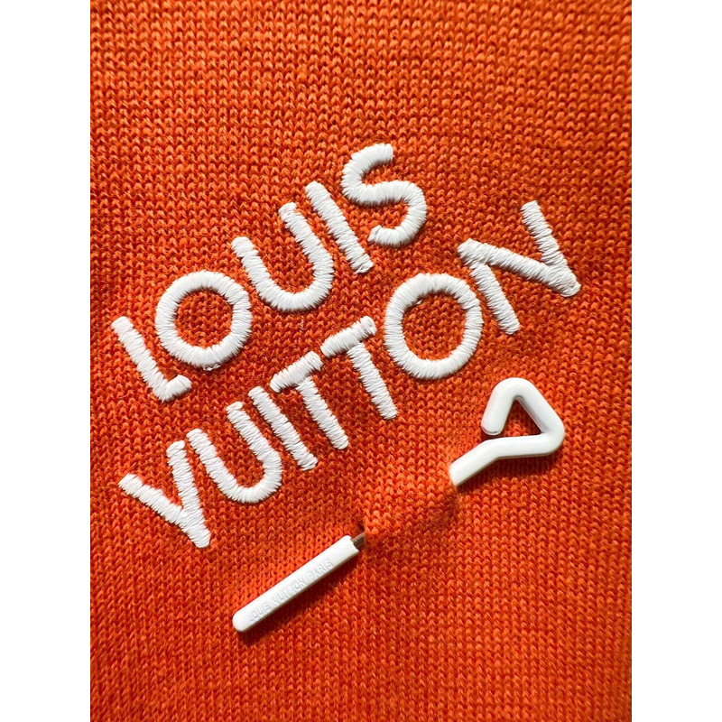 l**is V*t*n t-shirt with lv patch orange