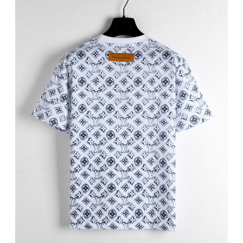 l**is V*t*n monogram cotton t-shirt white