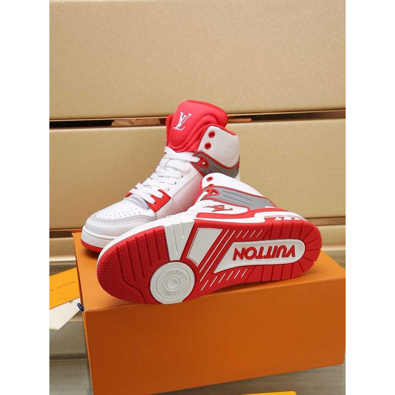 l**is V*t*n lv trainer sneaker boot white and red
