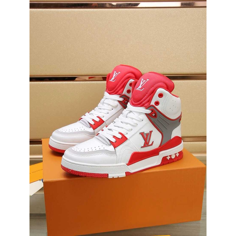 l**is V*t*n lv trainer sneaker boot white and red