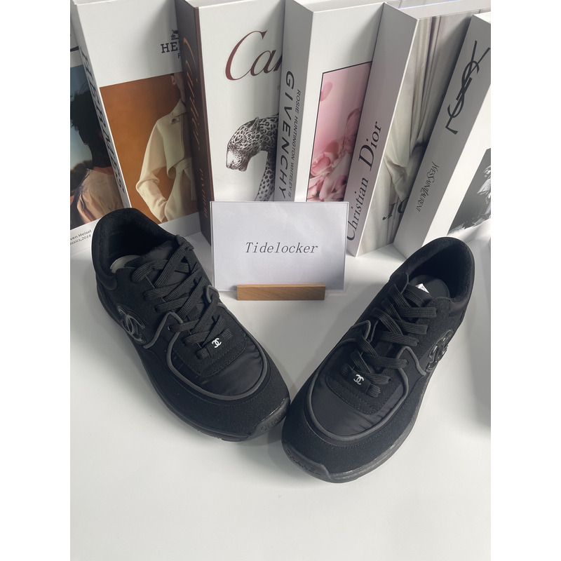 Ch*el cc sneakers black