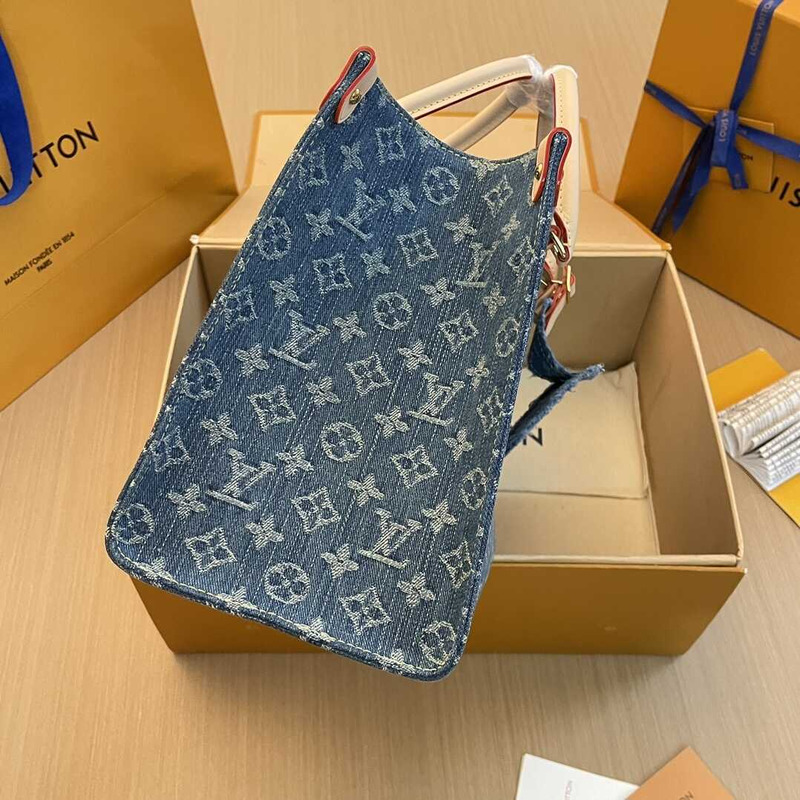 l**is V*t*n onthego mm tote bag denim blue