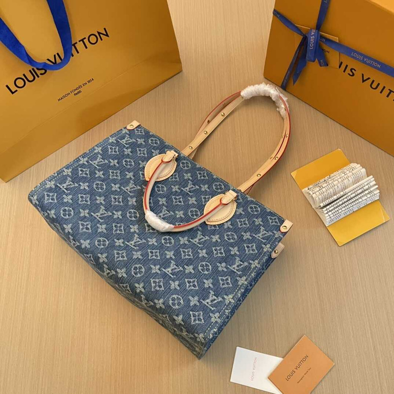 l**is V*t*n onthego mm tote bag denim blue