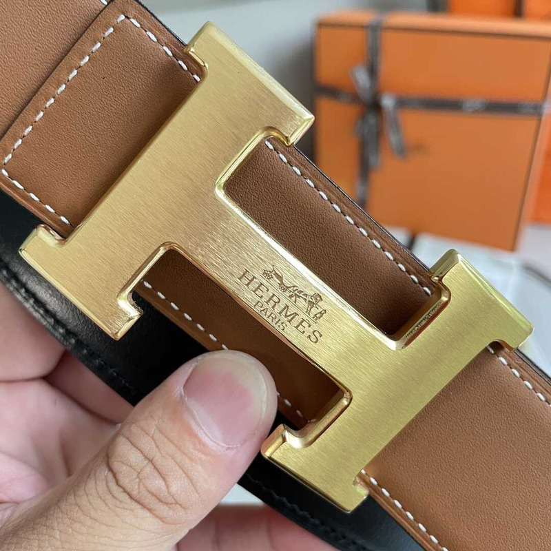 H**mes epsom 38mm constance h belt 80 etoupe gold