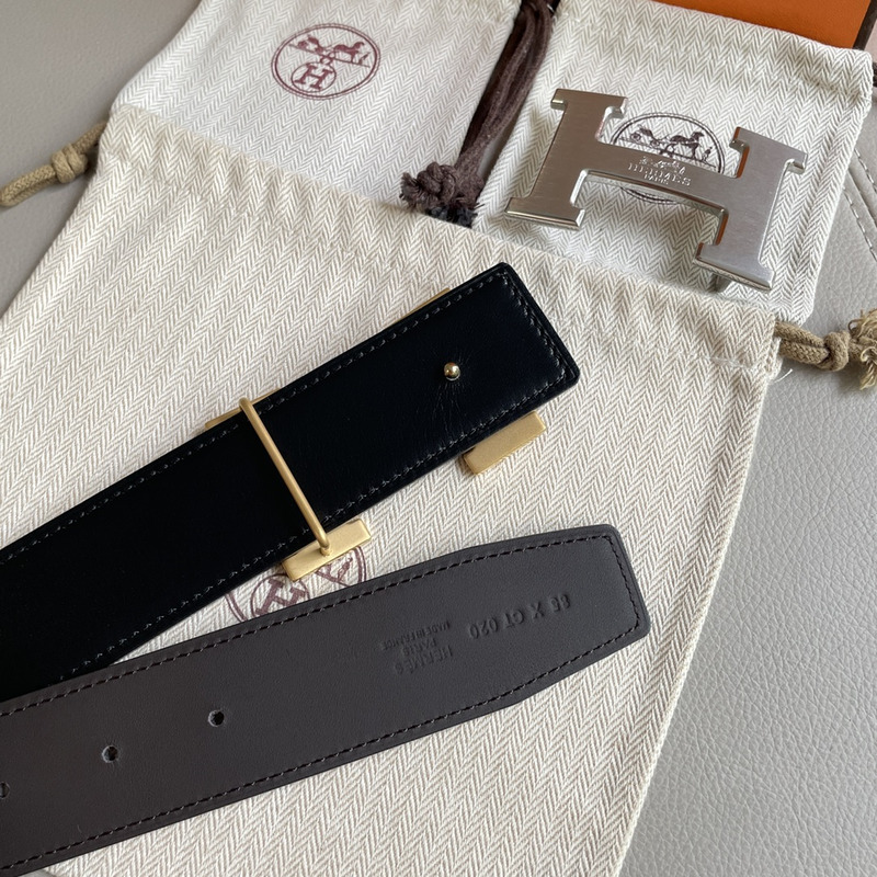 H**mes epsom 38mm constance h belt black