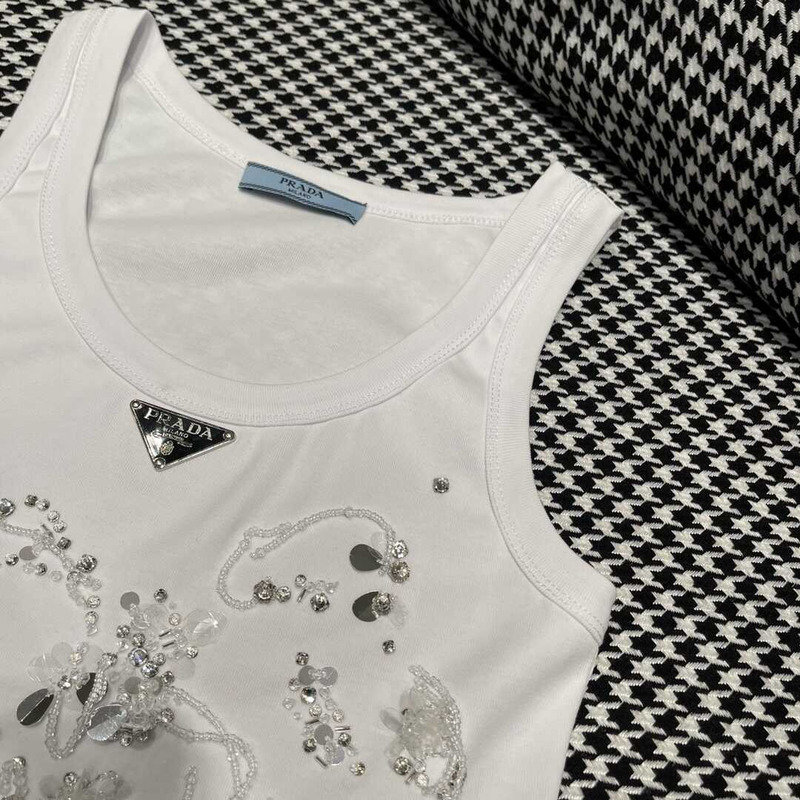 Pra*a top con bordado white