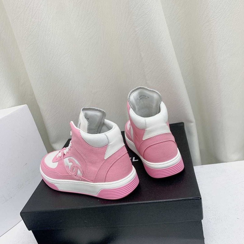 Ch*el trianers high top cotton pink