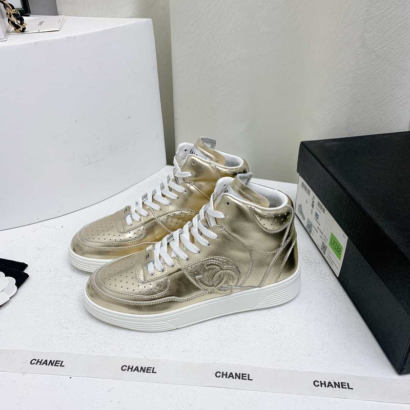 Ch*el trianers high top gold