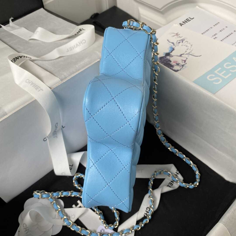 Ch*el star handbag lambskin blue