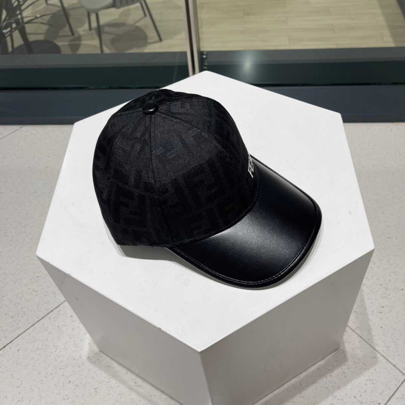 F**di ff motif jacquard denim baseball cap black