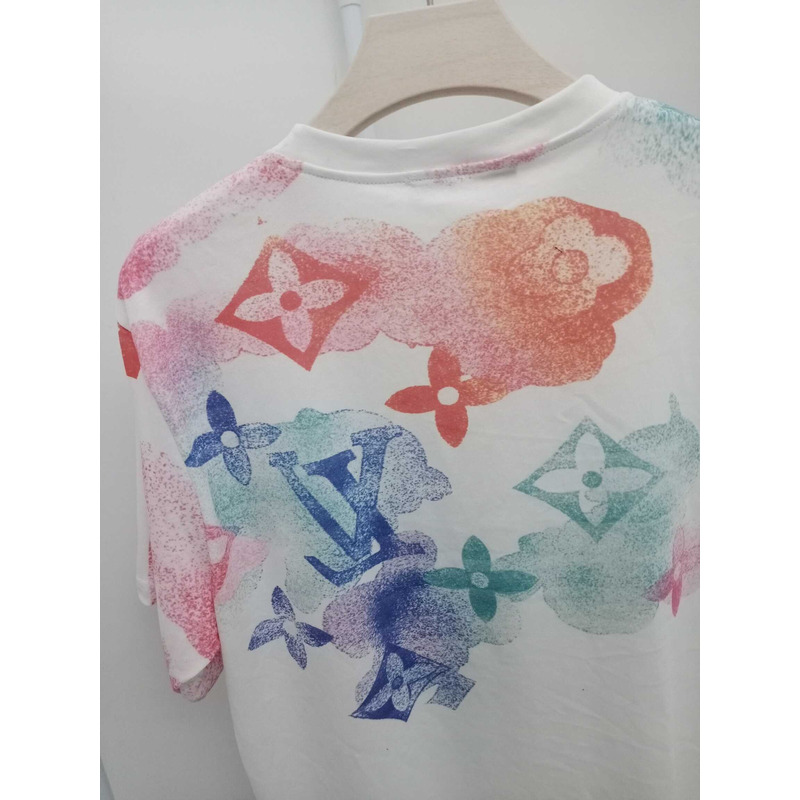 l**is V*t*n x virgil abloh watercolor monogram tee in white