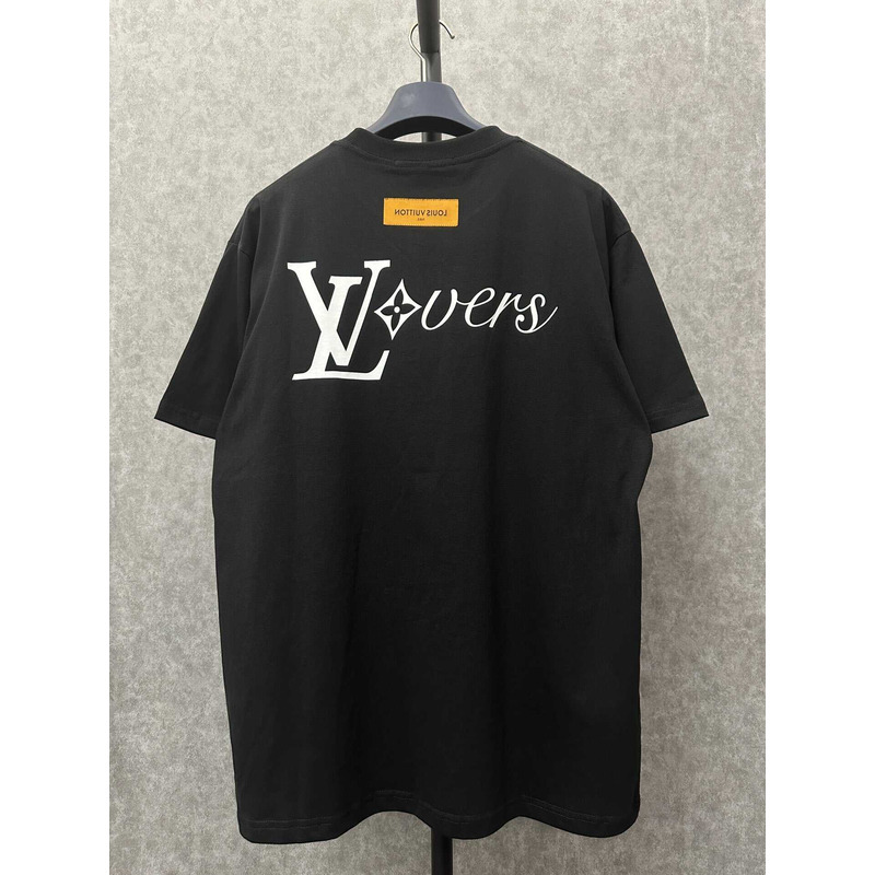 l**is V*t*n logo printed t-shirt black