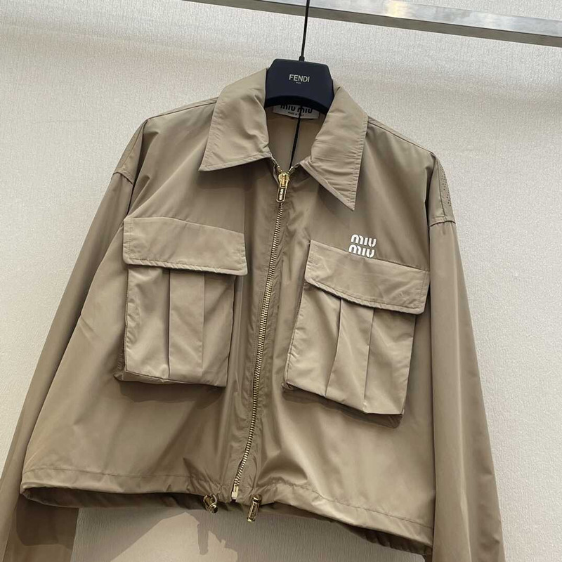 Miu Miu Cargo Pocket Jacket Beige