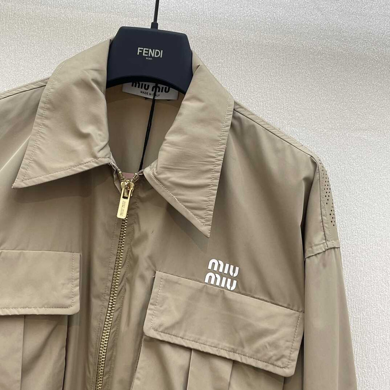 Miu Miu Cargo Pocket Jacket Beige