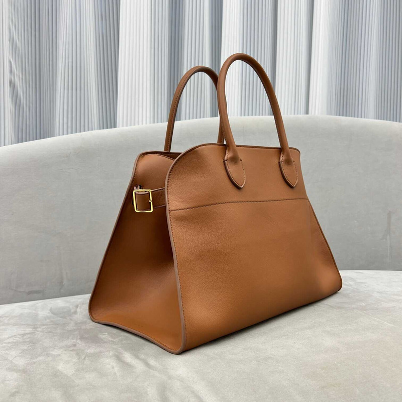 The Row Margaux 15 Air Bag in Calfskin Leather Brown