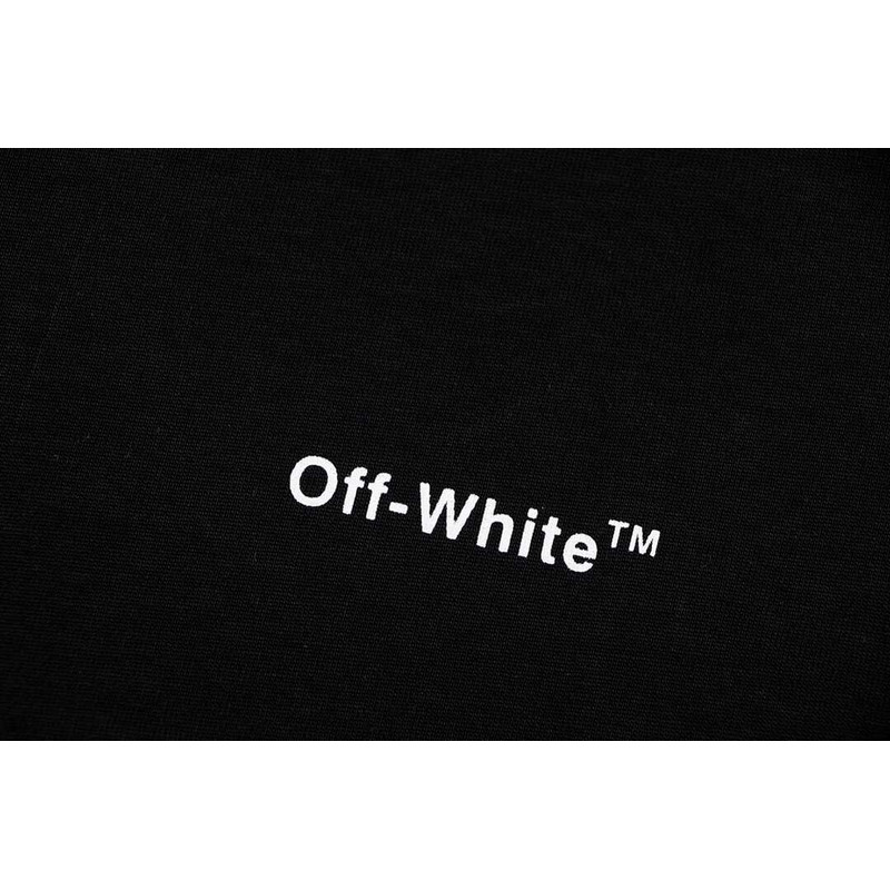 Off White Cotton T-Shirt Black