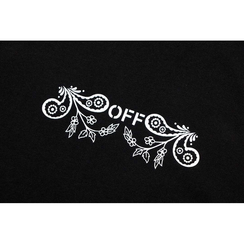 Off White Tattoo Print Arrow Loose T-Shirt Black
