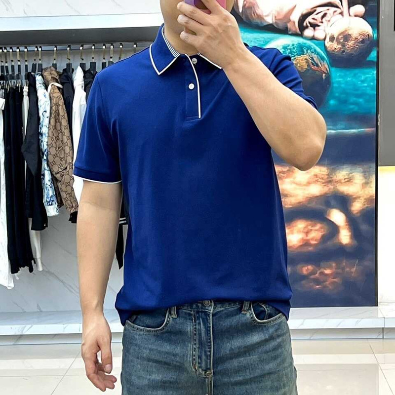 Loro piana Polo Regatta Cotone in Navy Blue