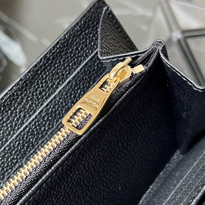 l**is V*t*n felicie pochette in black and beige monogram empreinte leather and ghw