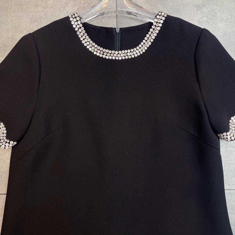Valentino Crepe Couture Short Dress Black