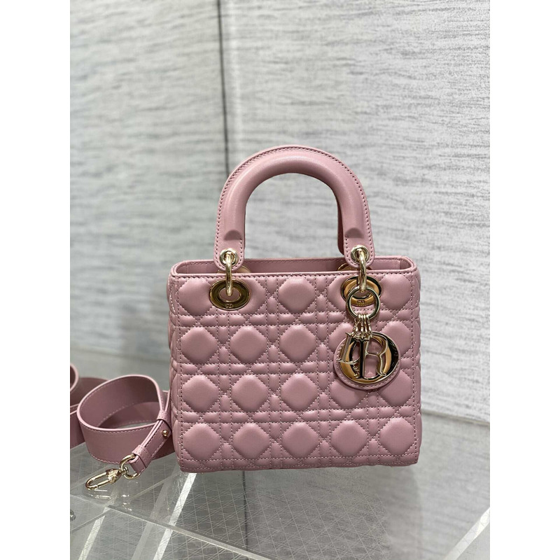D*or small lady D*or my abcD*or handbag  vintage pink sheepskin vine