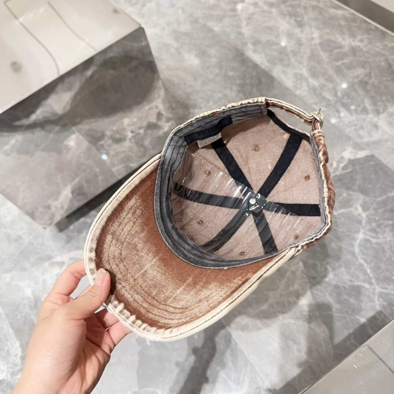Pra*a denim baseball cap brown