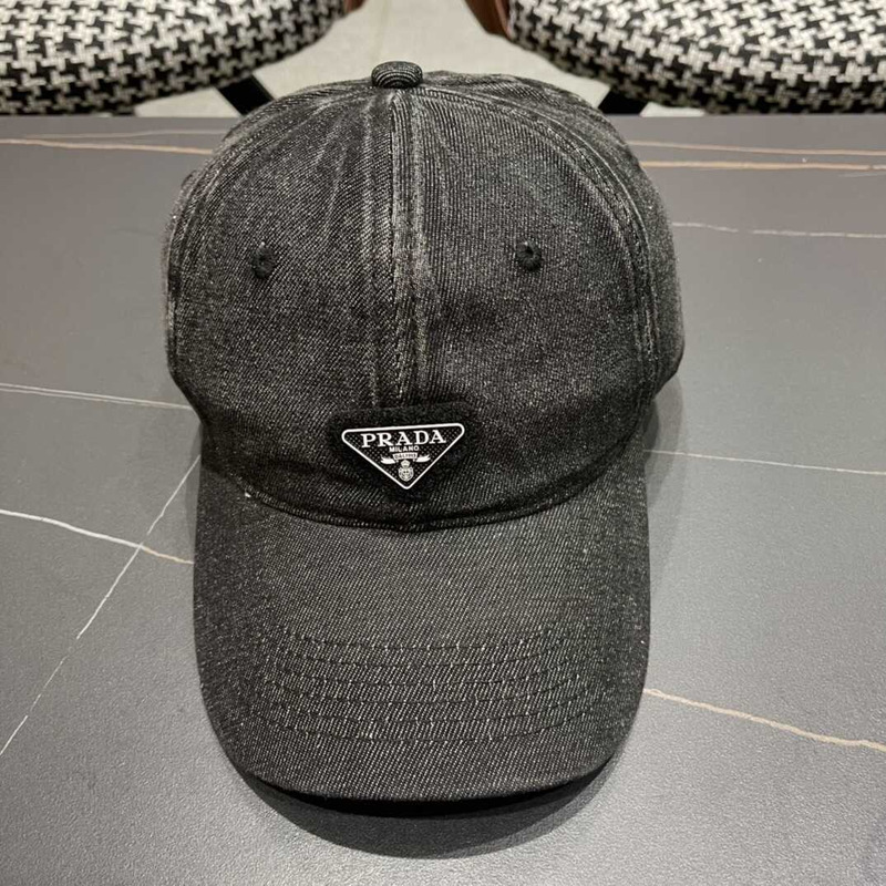 Pra*a denim baseball cap black