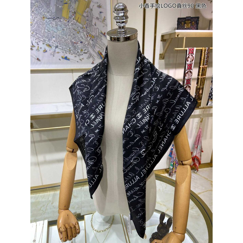 Ch*el square scarf in black