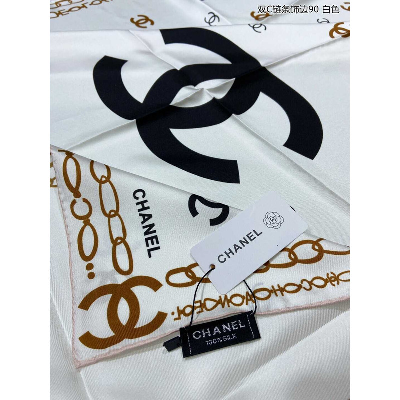 Ch*el square scarf in white