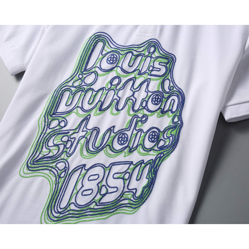 l**is V*t*n embroidered cotton pique polo white