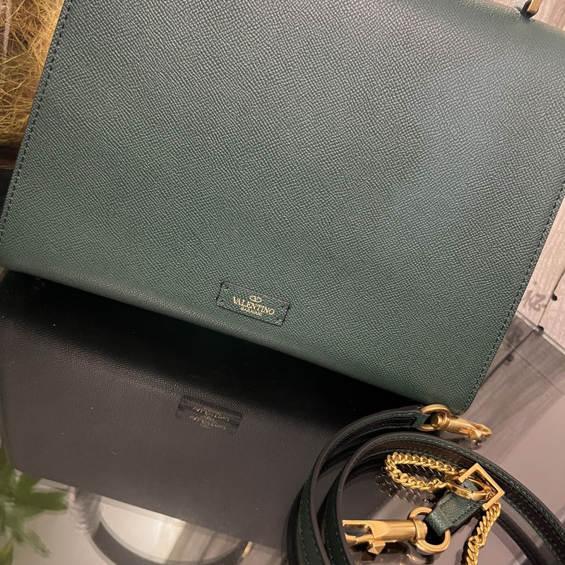 Valentino Calfskin VSling Handbag Green