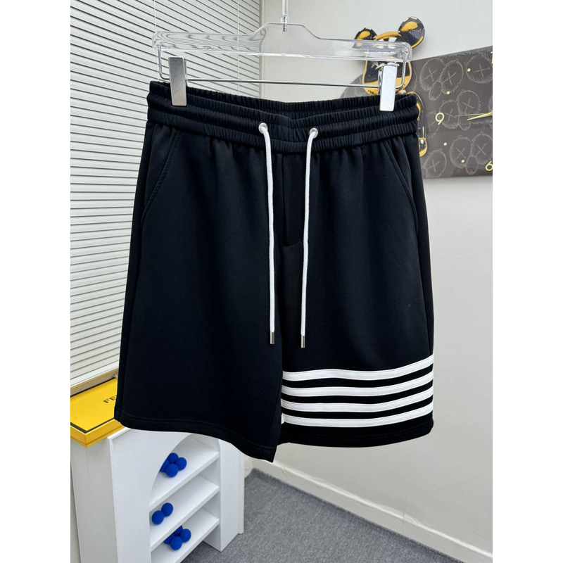 Thom Browne Logo-Print Shorts In Black