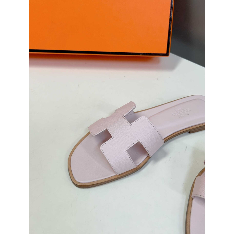 H**mes oran h sandals slippers classic rose pale