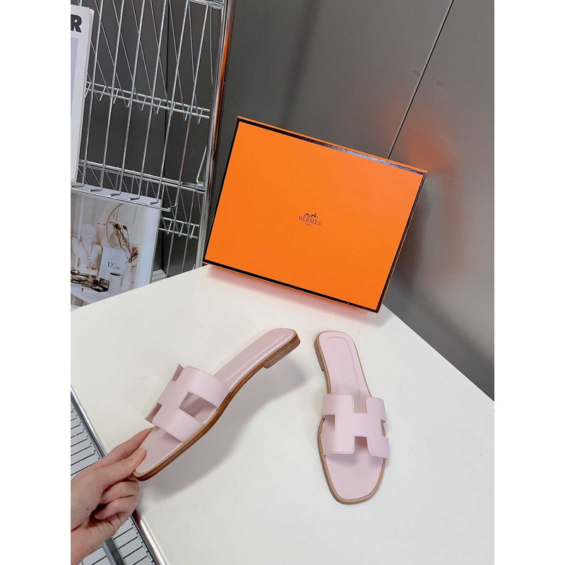 H**mes oran h sandals slippers classic rose pale