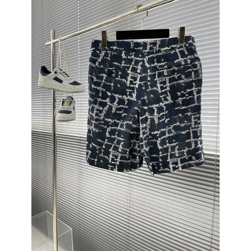 F**di dark blue ff denim short pants