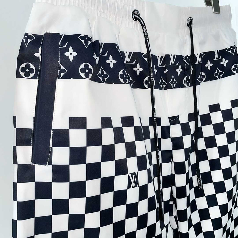 l**is V*t*n monogram shorts white/black