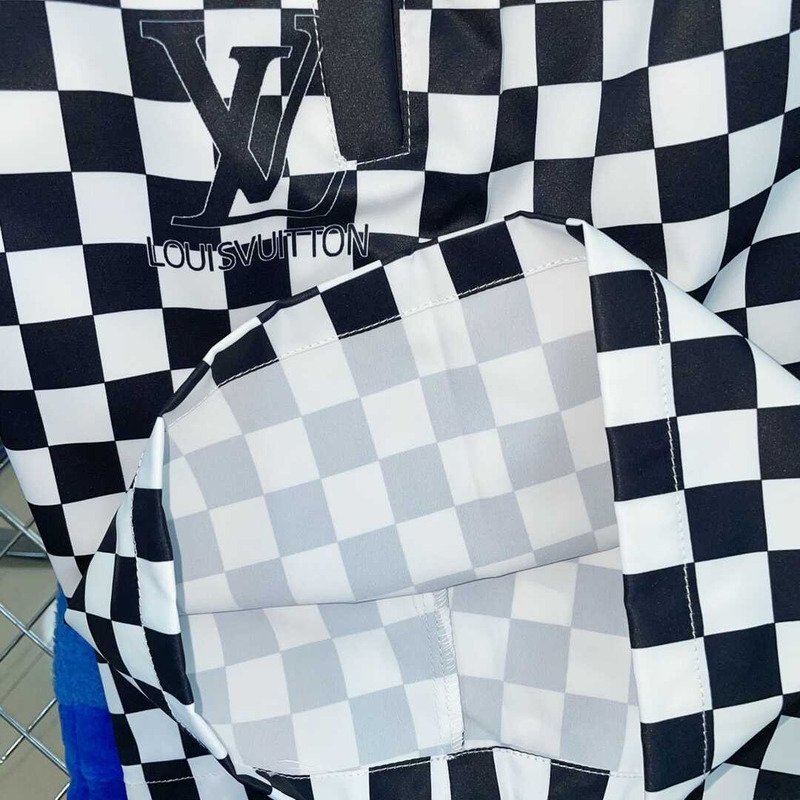 l**is V*t*n monogram shorts white/black